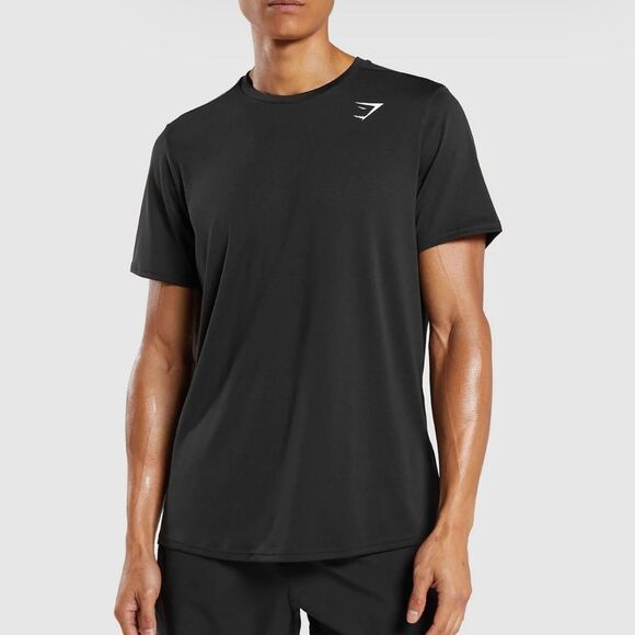 GYMSHARK ARRIVAL T-SHIRT REGULAR FIT BLACK LARGE‎ NWT IN PACKAGING - Picture 1 of 6